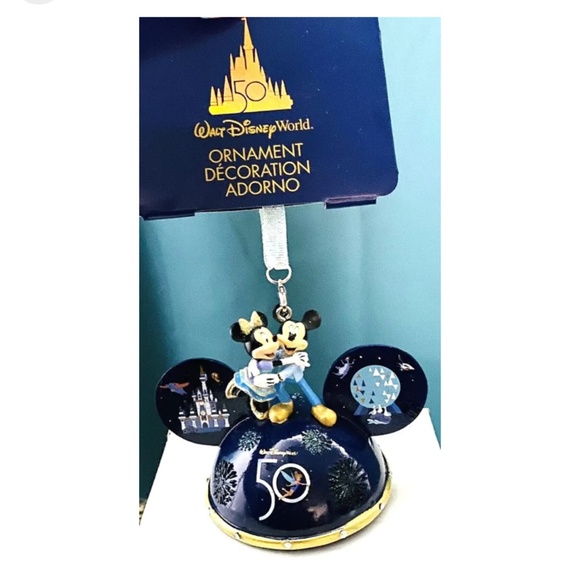 NWT Walt Disney World 50th Anniversary Ear Hat Mickey Minnie WDW Ornament - Picture 5 of 5